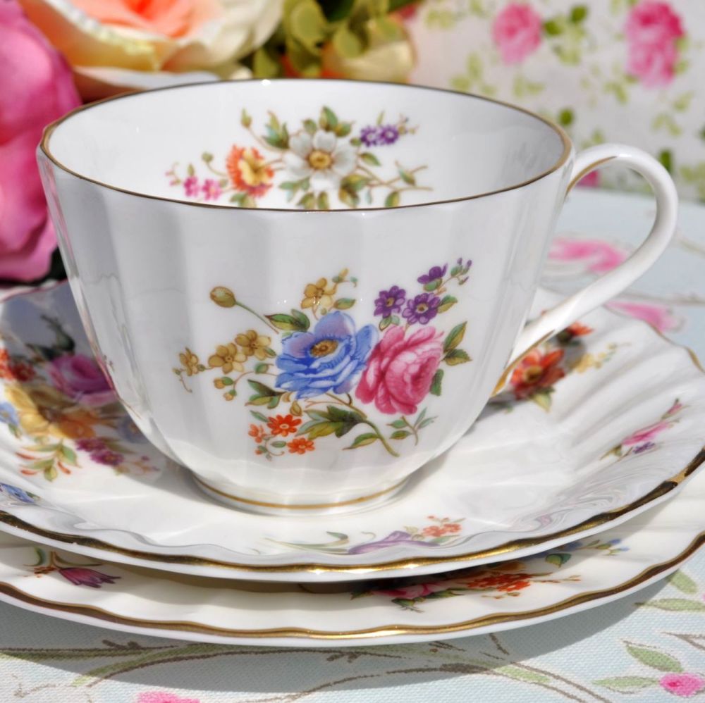 Royal Worcester Roanoke Fine China Tea Trio