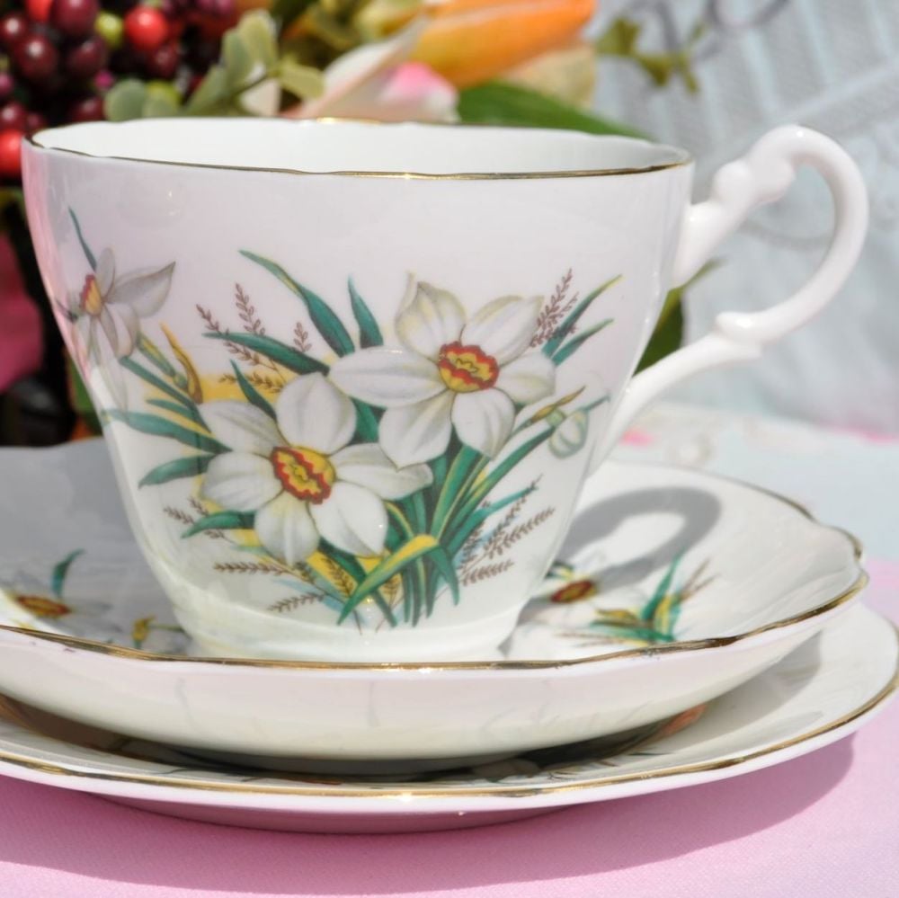 Royal Stuart Narcissus Teacup Trio c.1950s