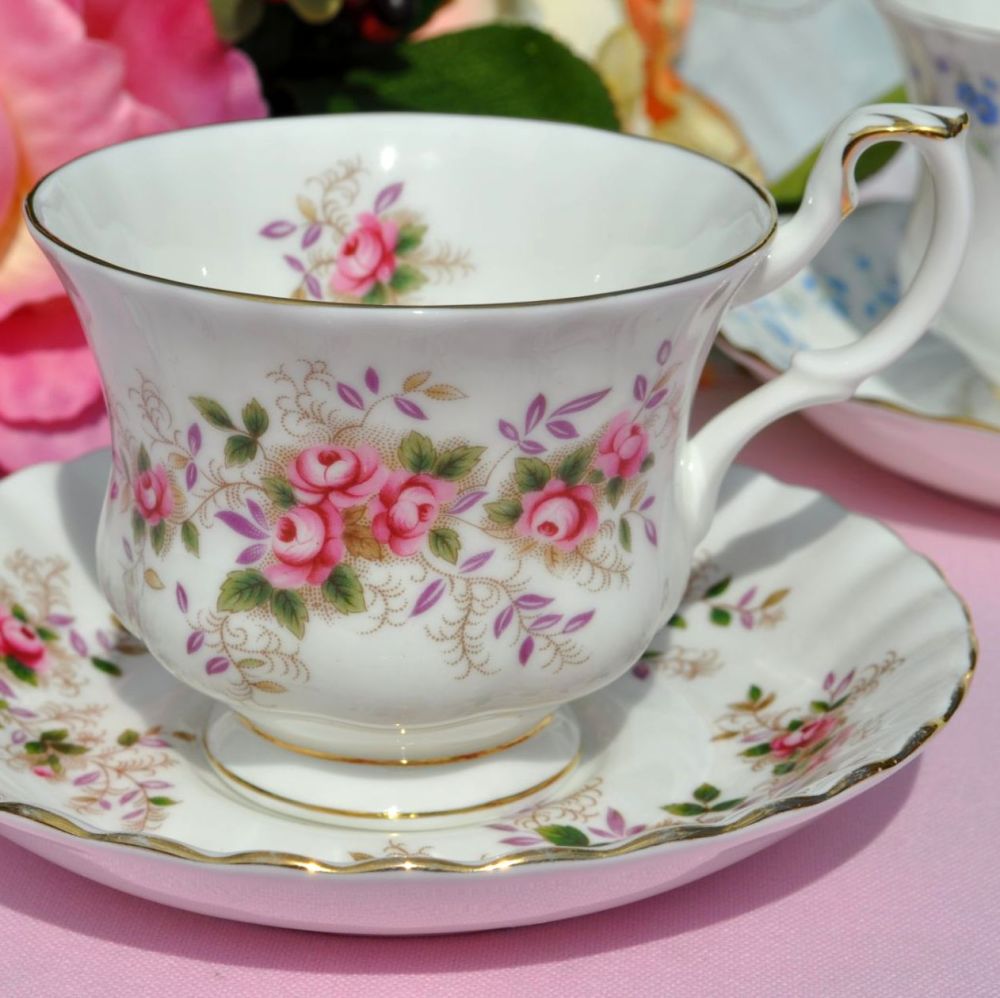 Royal Albert Lavender Rose vintage teacup and saucer c.1961+