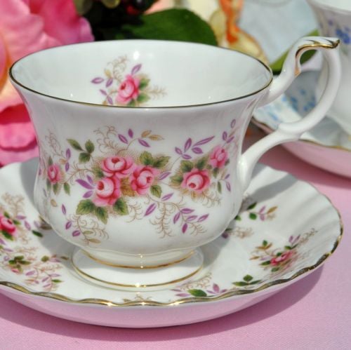 Royal Albert Lavender Rose vintage teacup and saucer c.1961+