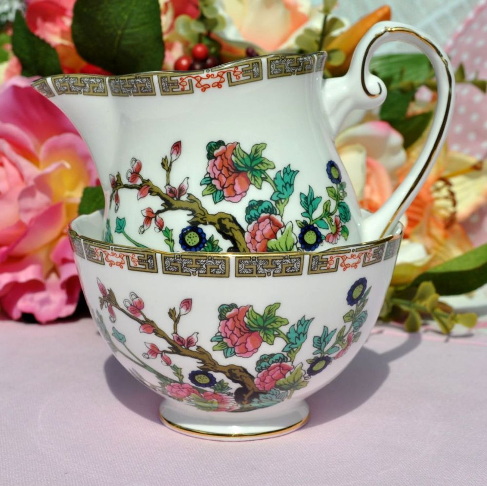 Royal Grafton Indian Tree Bone China Milk Jug and Sugar Bowl c.1950s