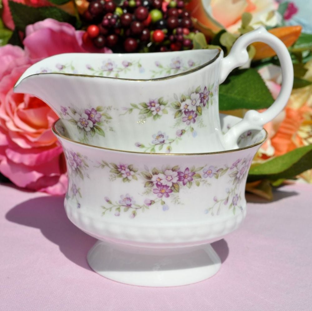 Elizabethan Dainty Violets Milk Jug and Sugar Bowl