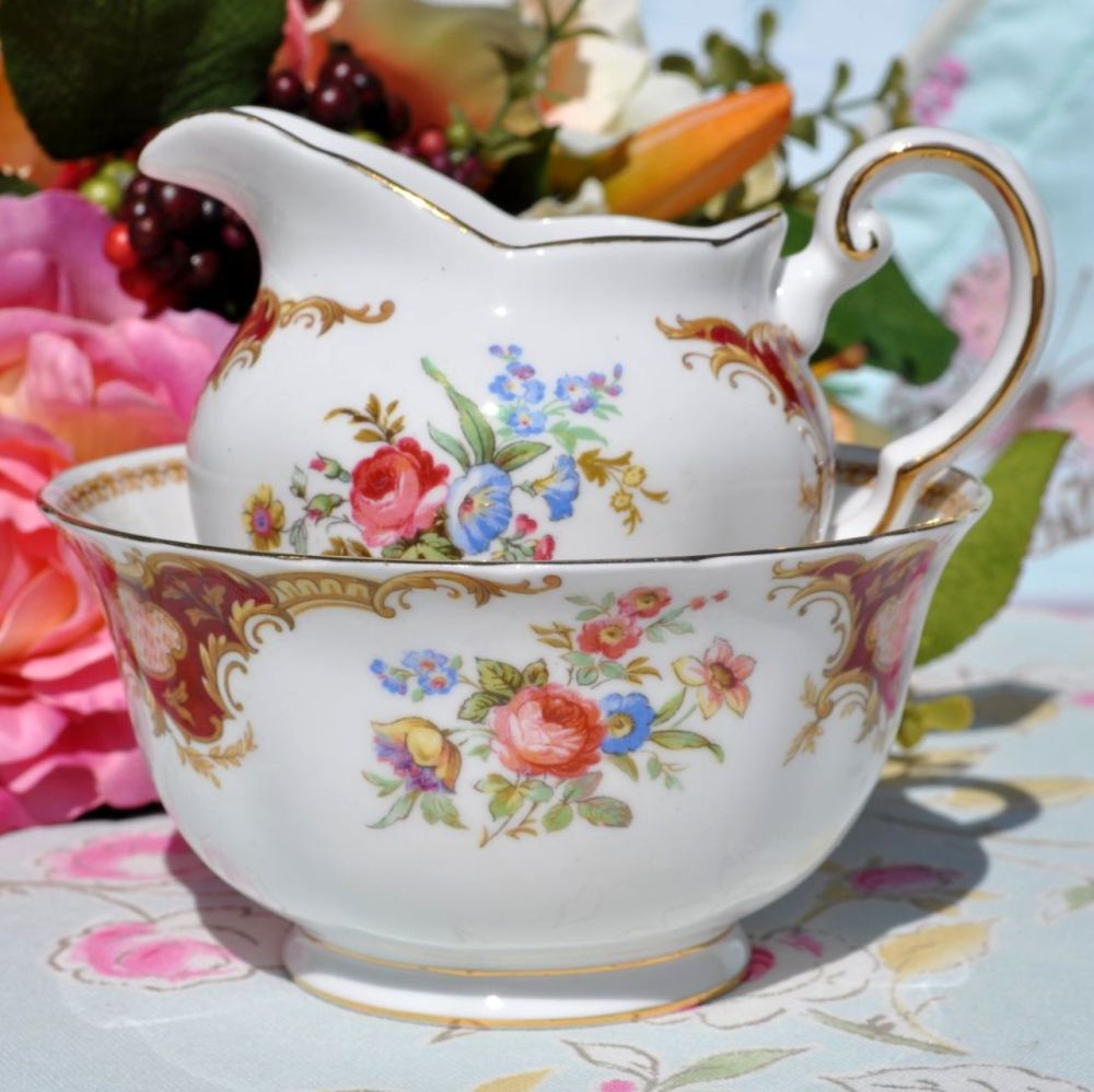 Tuscan Windsor vintage milk jug and sugar bowl