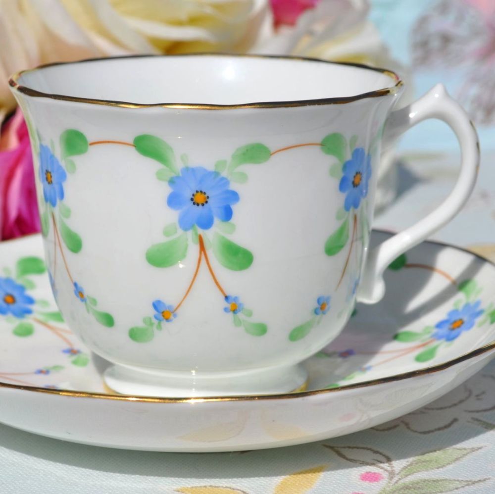 Hammersley vintage hand painted teacup and saucer