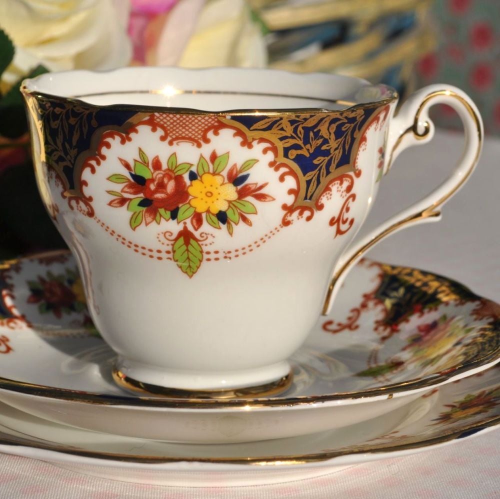 Royal Standard Old Fashioned Pattern Vintage Bone China Teacup Trio