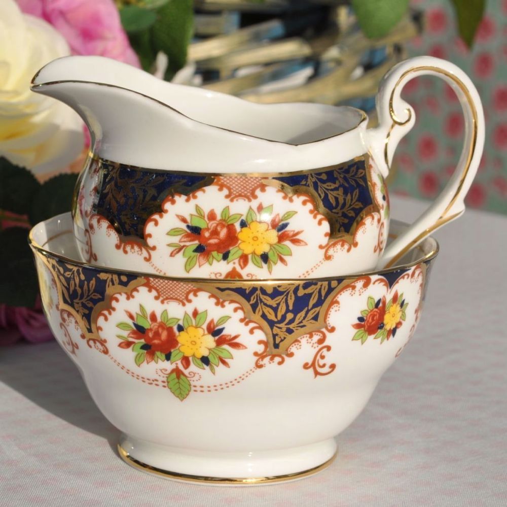 Royal Standard Floral Imari Colours Milk Jug and Sugar Bowl