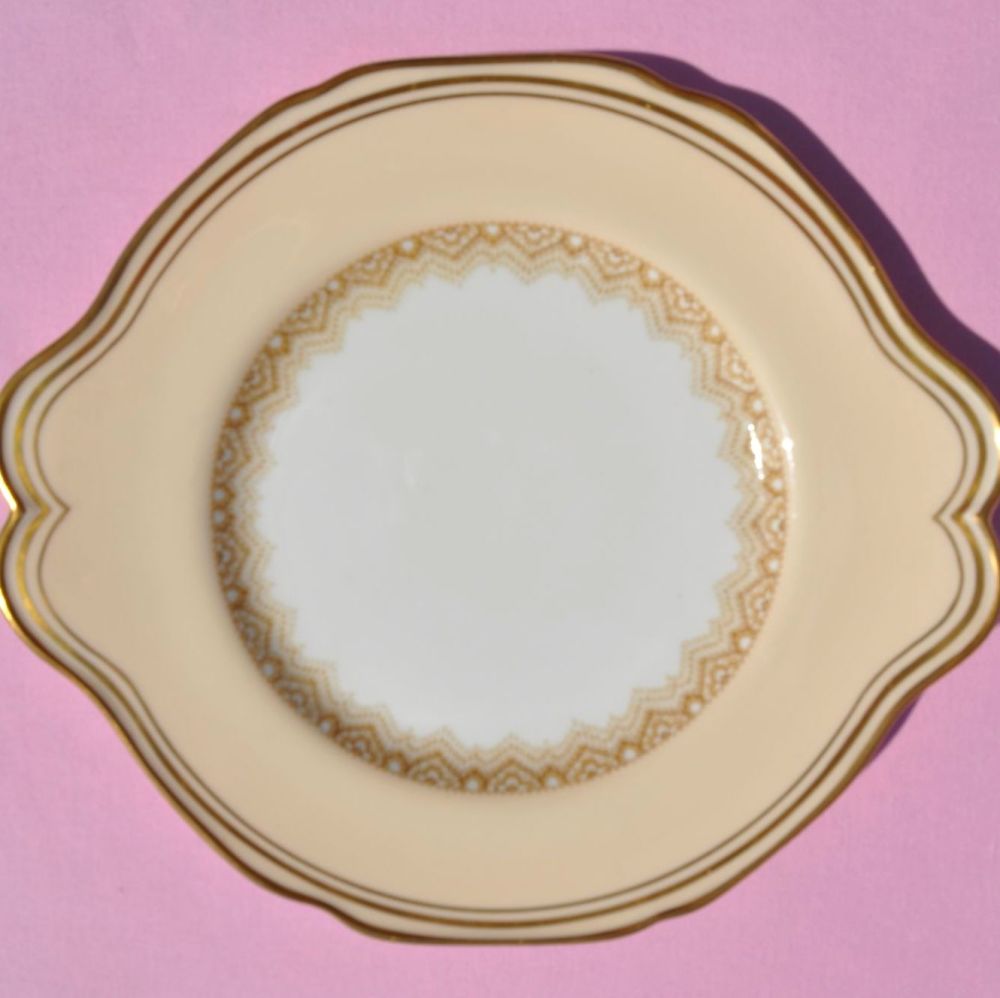 Paragon 1930s Cream and Gold Cake Plate