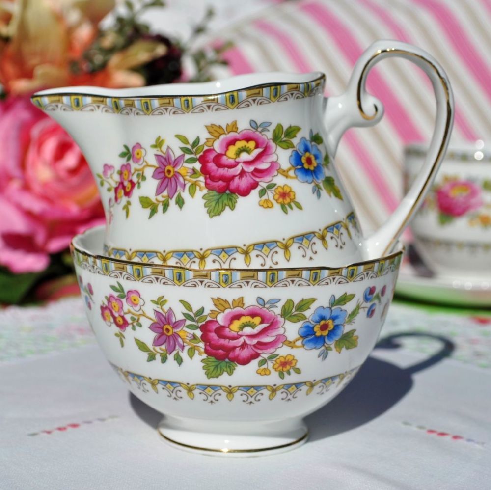 Royal Grafton Malvern Vintage Fine China Floral Milk Jug and Sugar Bowl