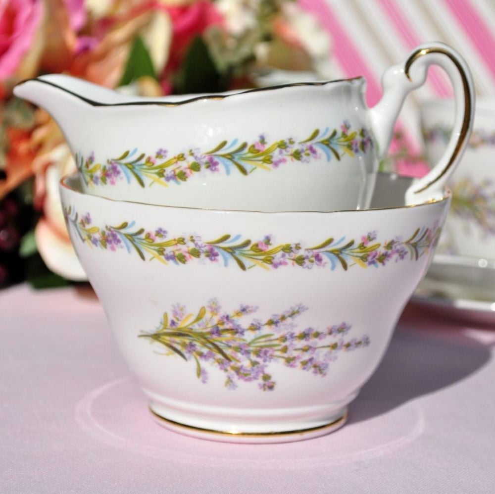Regency Lavender Bouquet Milk Jug and Sugar Bowl