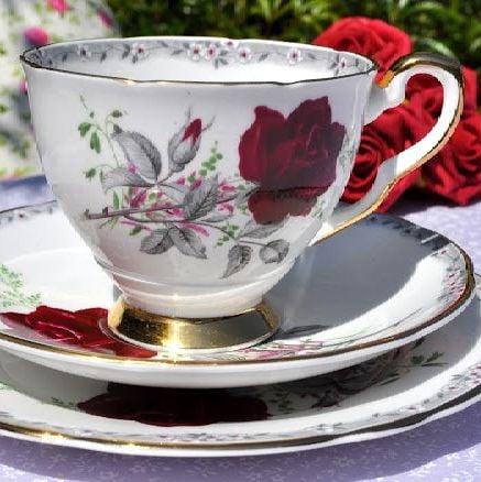 Royal Stafford Roses To Remember Vintage Teacup Trio