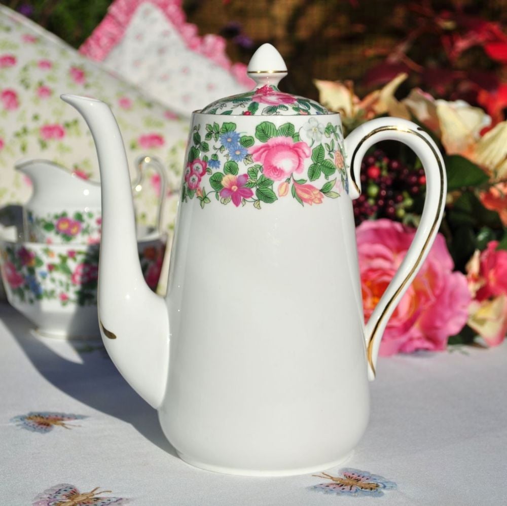 Crown Staffordshire Thousand Flowers Pattern Bone China Teapot c.1930+
