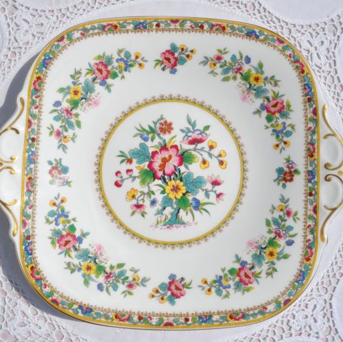 Coalport Ming Rose Vintage Bone China Square Cake Plate