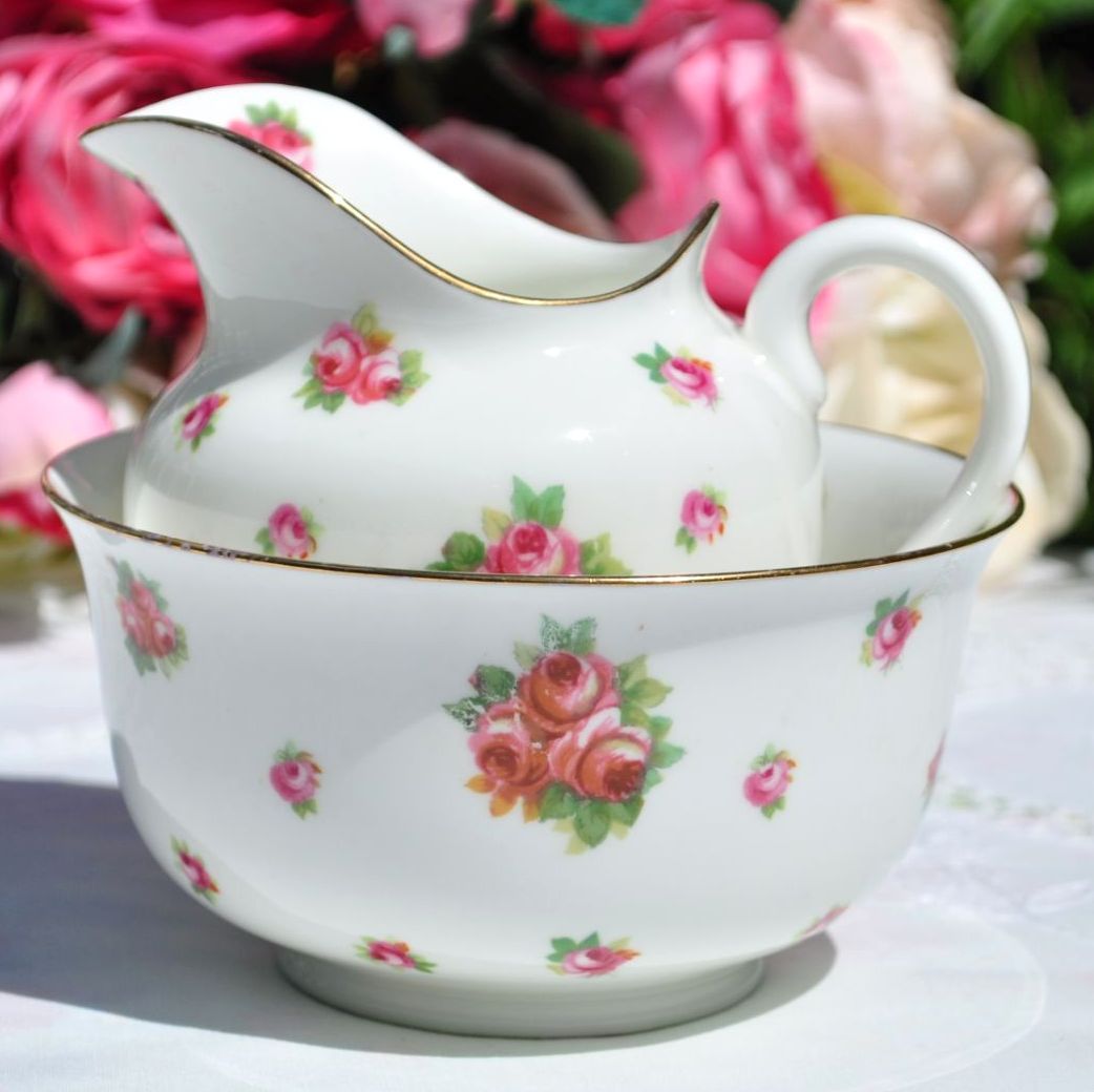 Royal Doulton Scattered Roses Milk Jug and Sugar Bowl