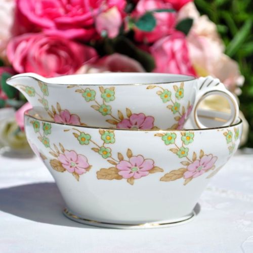 Melba Deco Style Milk Jug and Sugar Bowl