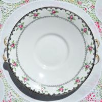 Tuscan Antique Pink Roses Cake Plate c.1910