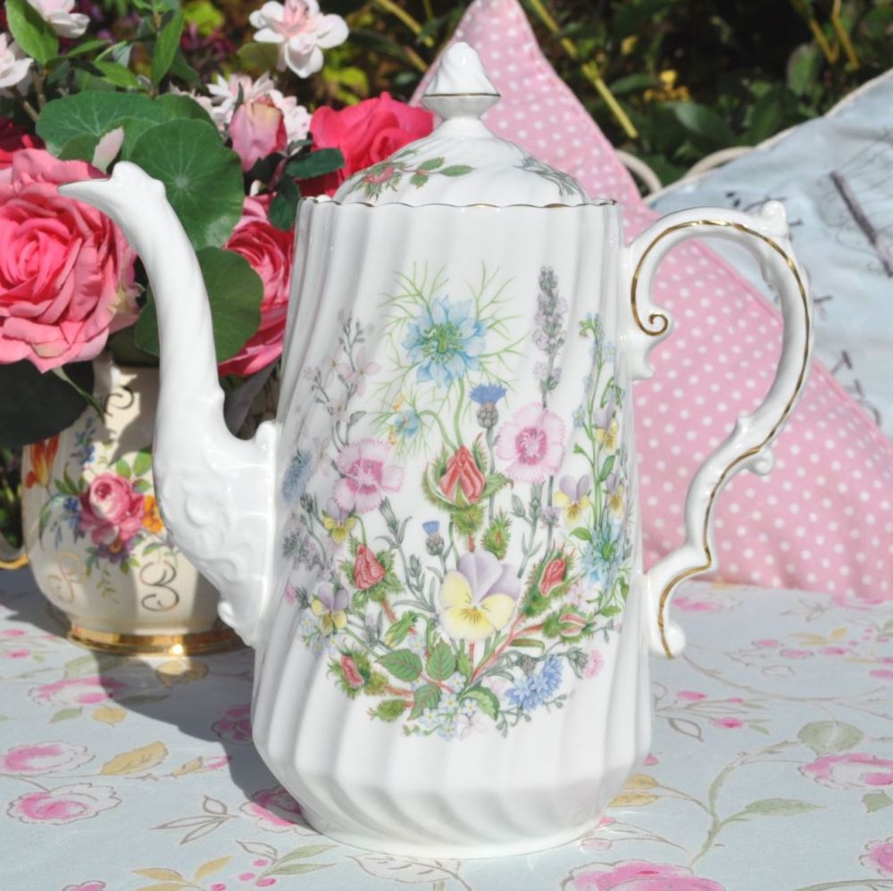 Aynsley Wild Tudor Large Floral Tall 2.5 Pint Teapot