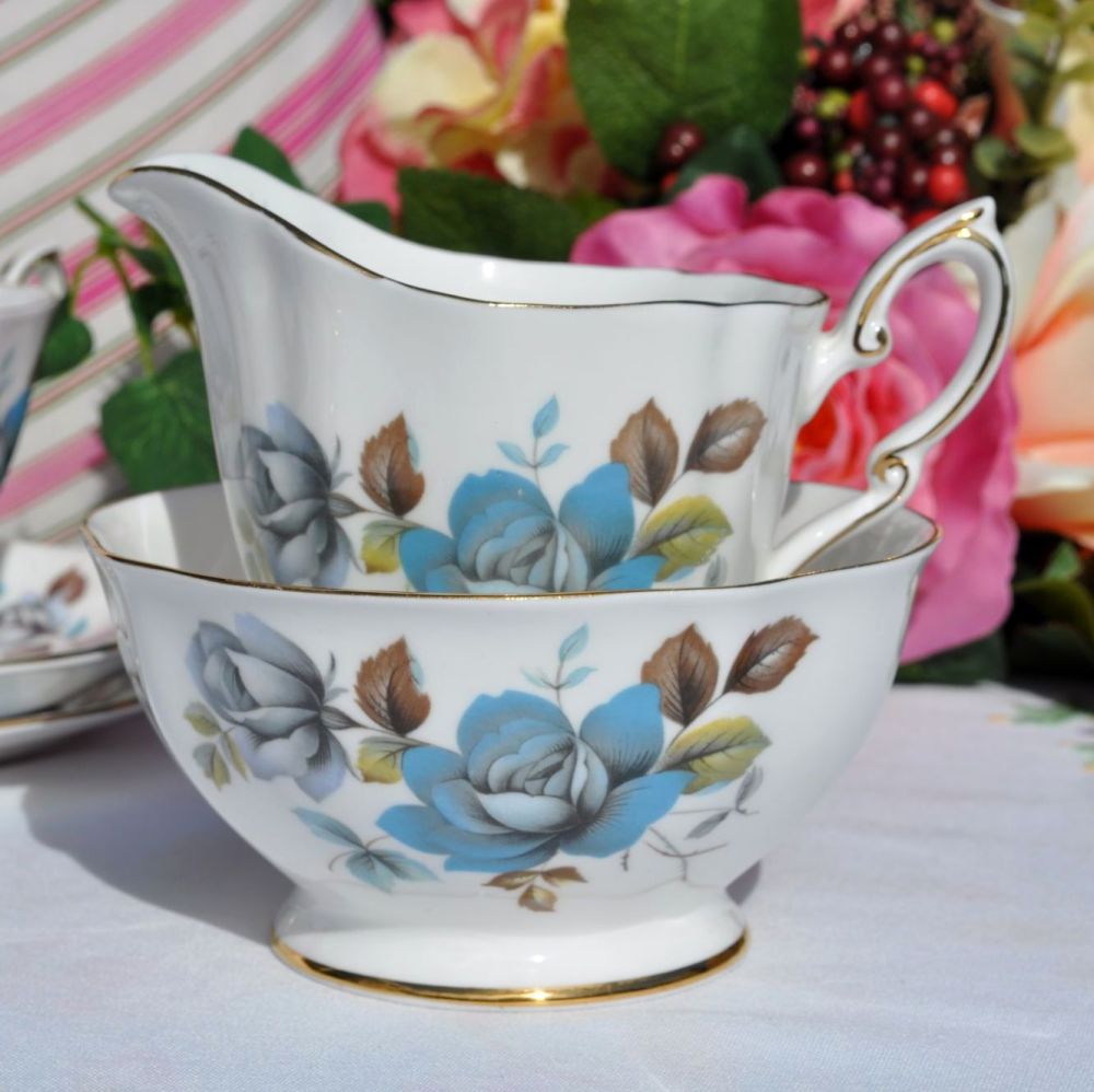 Royal Standard Blue Mist Vintage Sugar Bowl and Creamer