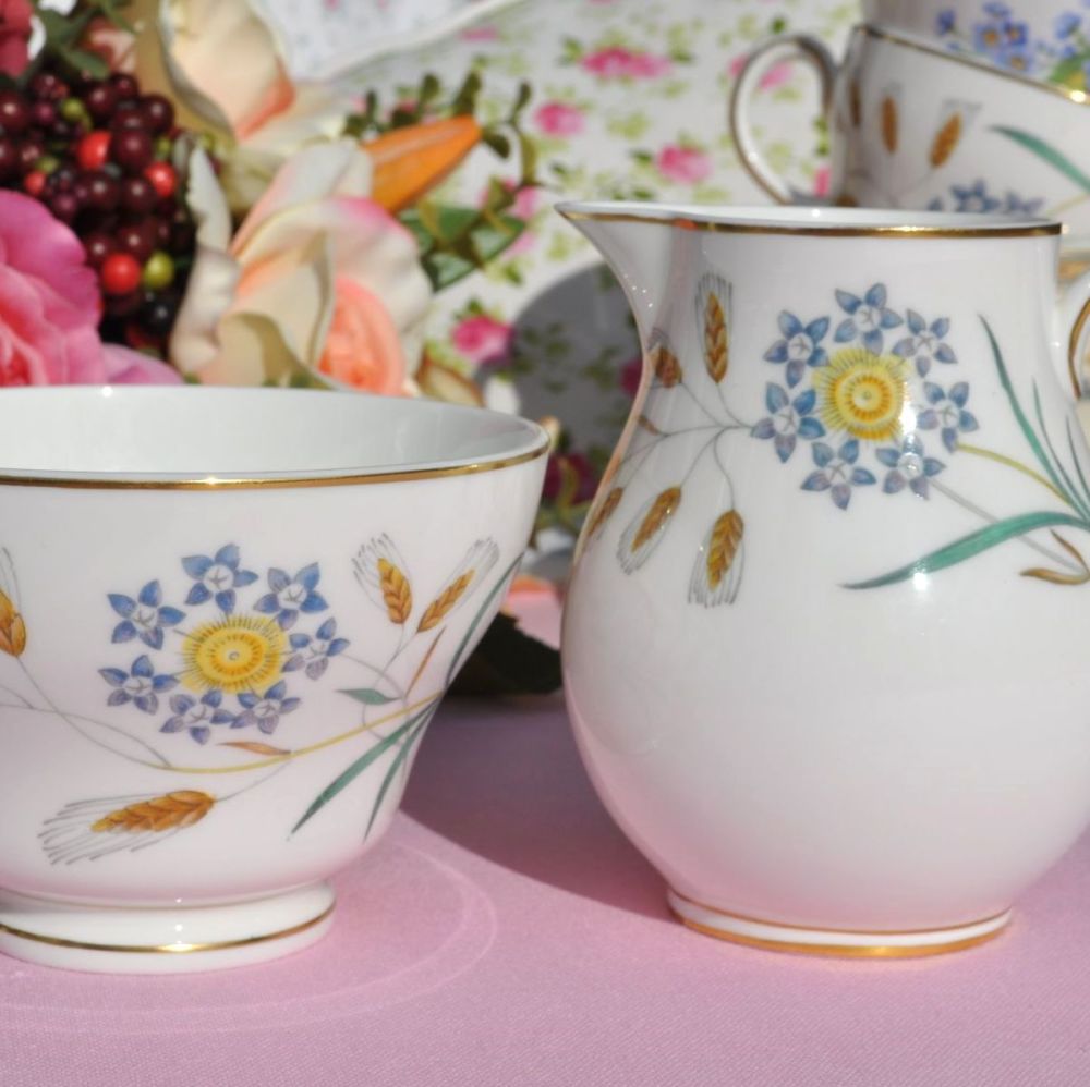 Wedgwood Wheatear W4051 Bone China Milk Jug and Sugar Bowl