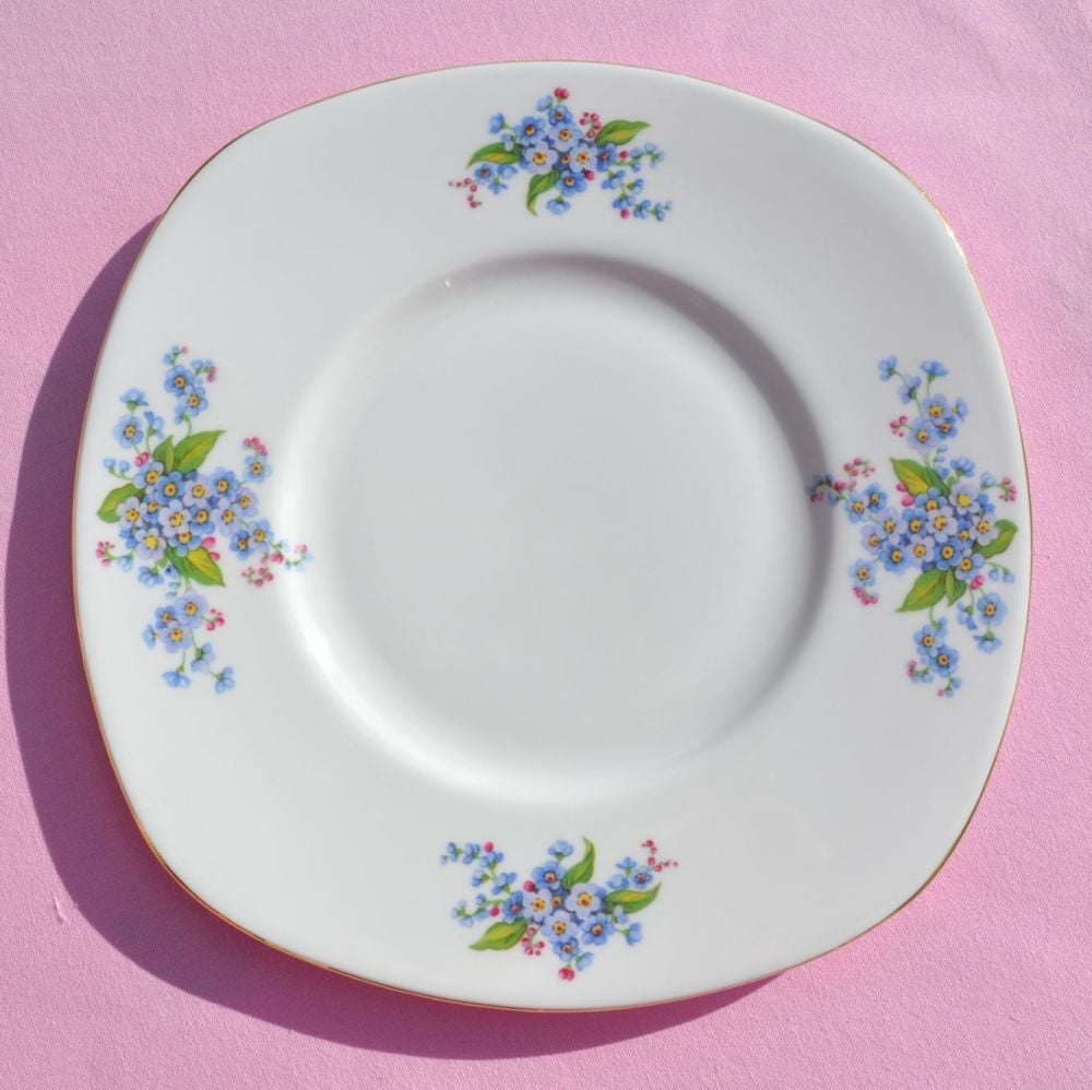 Tuscan Forget-Me-Not Fine Bone China Cake Plate c.1940's
