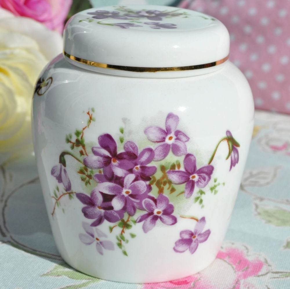 Hammersley Violets Vintage Bone China Ginger Jar