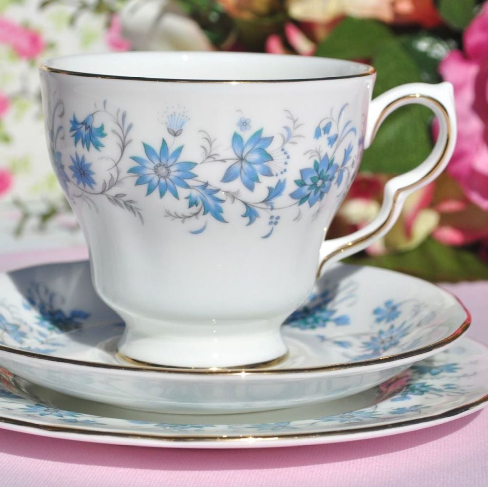 Colclough Braganza Vintage Bone China Tea Cup Trio