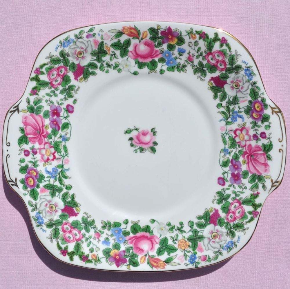 Crown Staffordshire Thousand Flowers Cake Plate c.1930+
