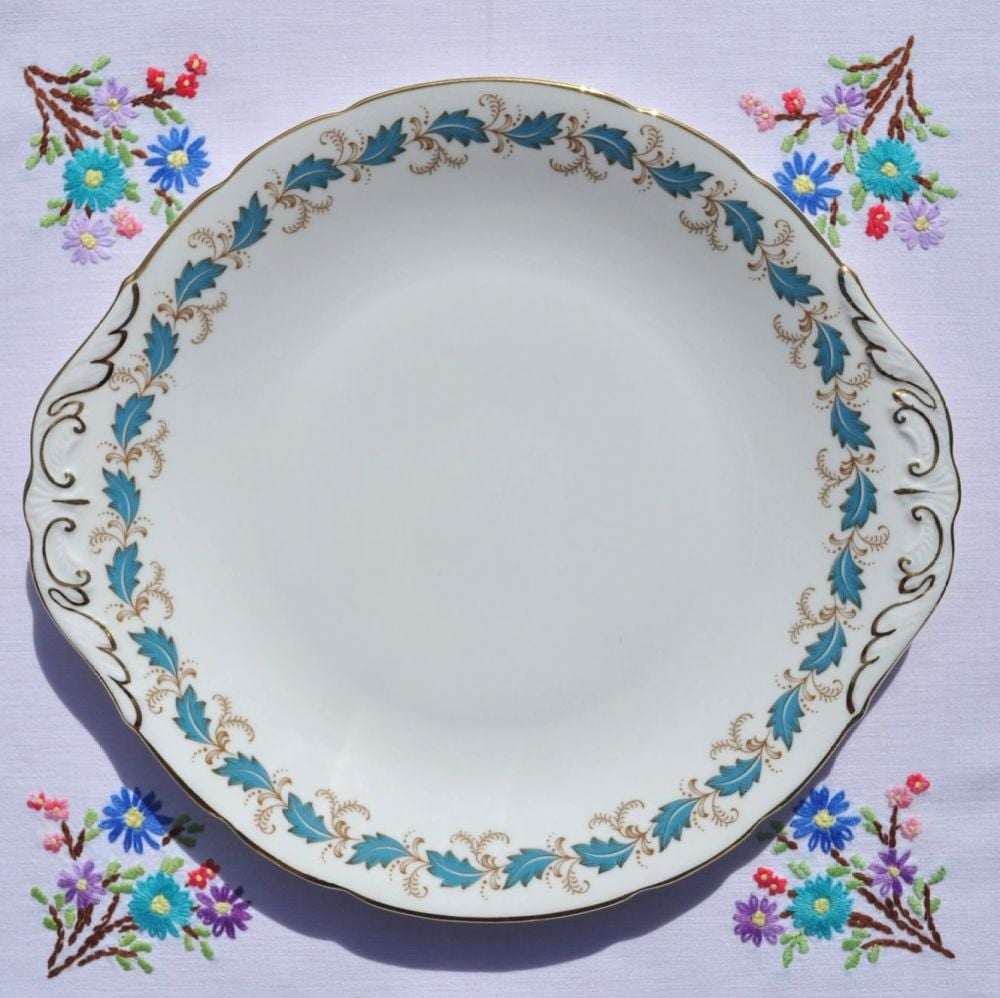 Paragon Affection Blue Leaf Pattern Cake Plate
