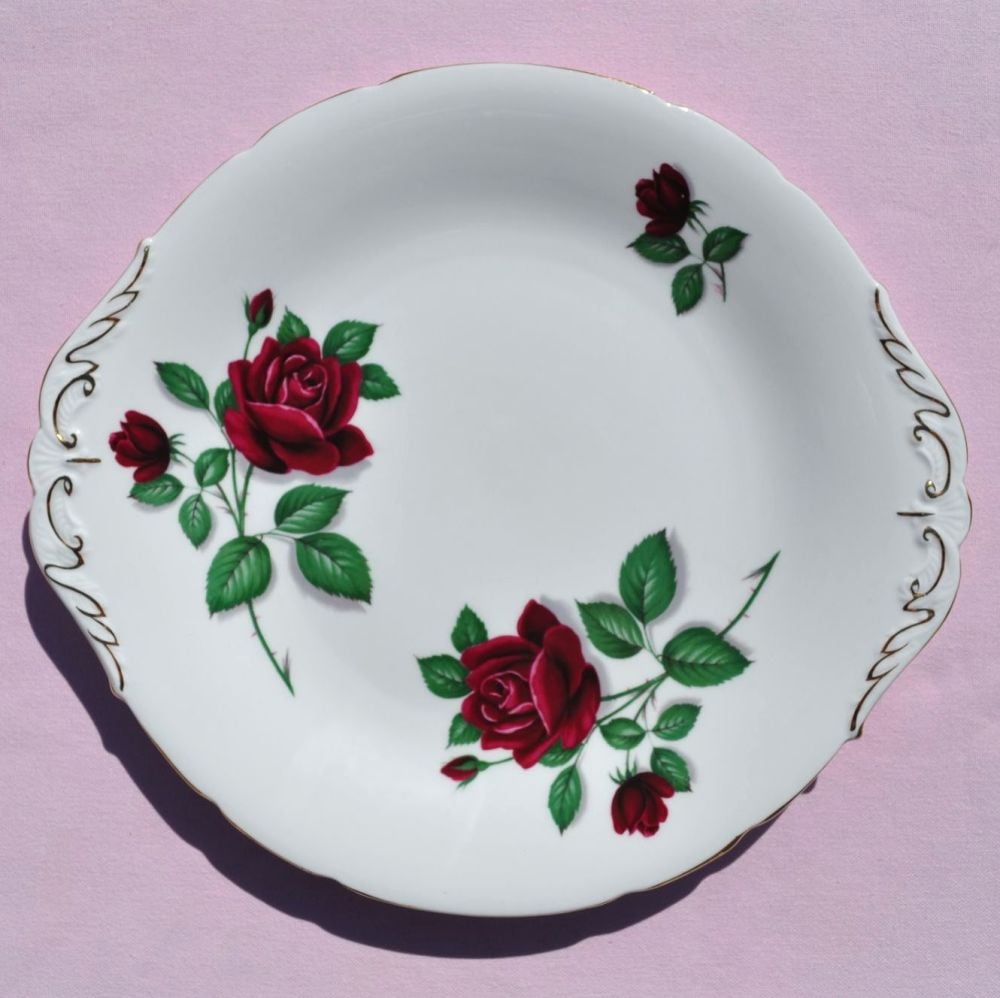 Paragon Red Rose English Vintage China Cake Plate c.1960s