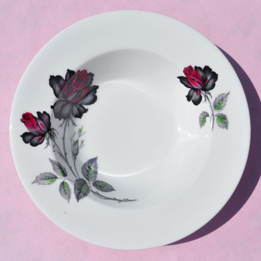 Royal Albert Two Pattern Masquerade China Dessert or Soup Bowl c.1950's