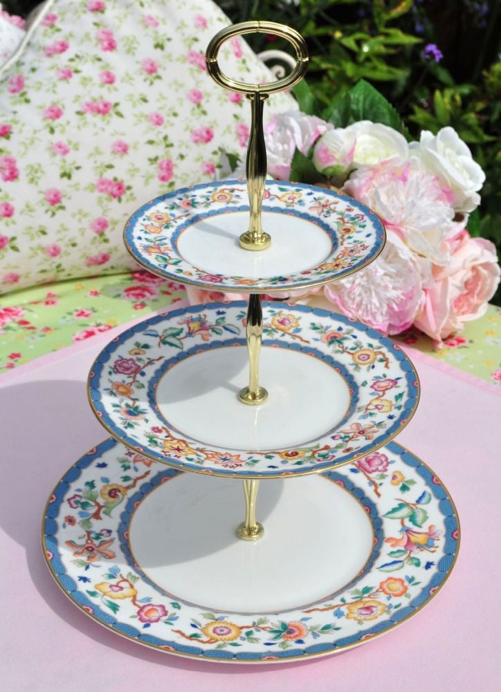 Wedgwood Harcourt Vintage China 3 Tier Cake Stand