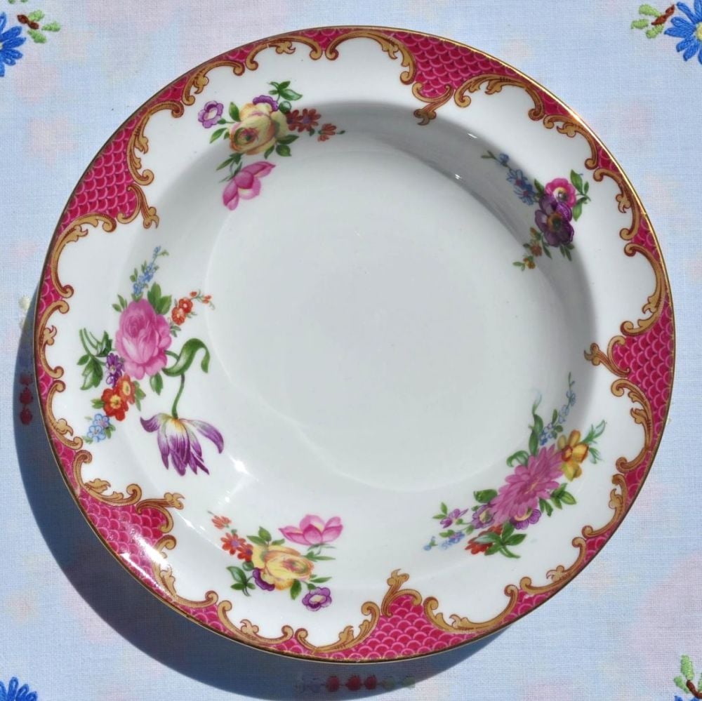 Aynsley Pink Floral Vintage Bone China Individual Dessert Bowl