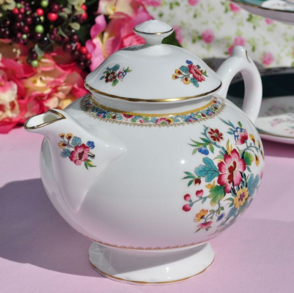 Coalport Ming Rose Vintage Bone China Large Teapot