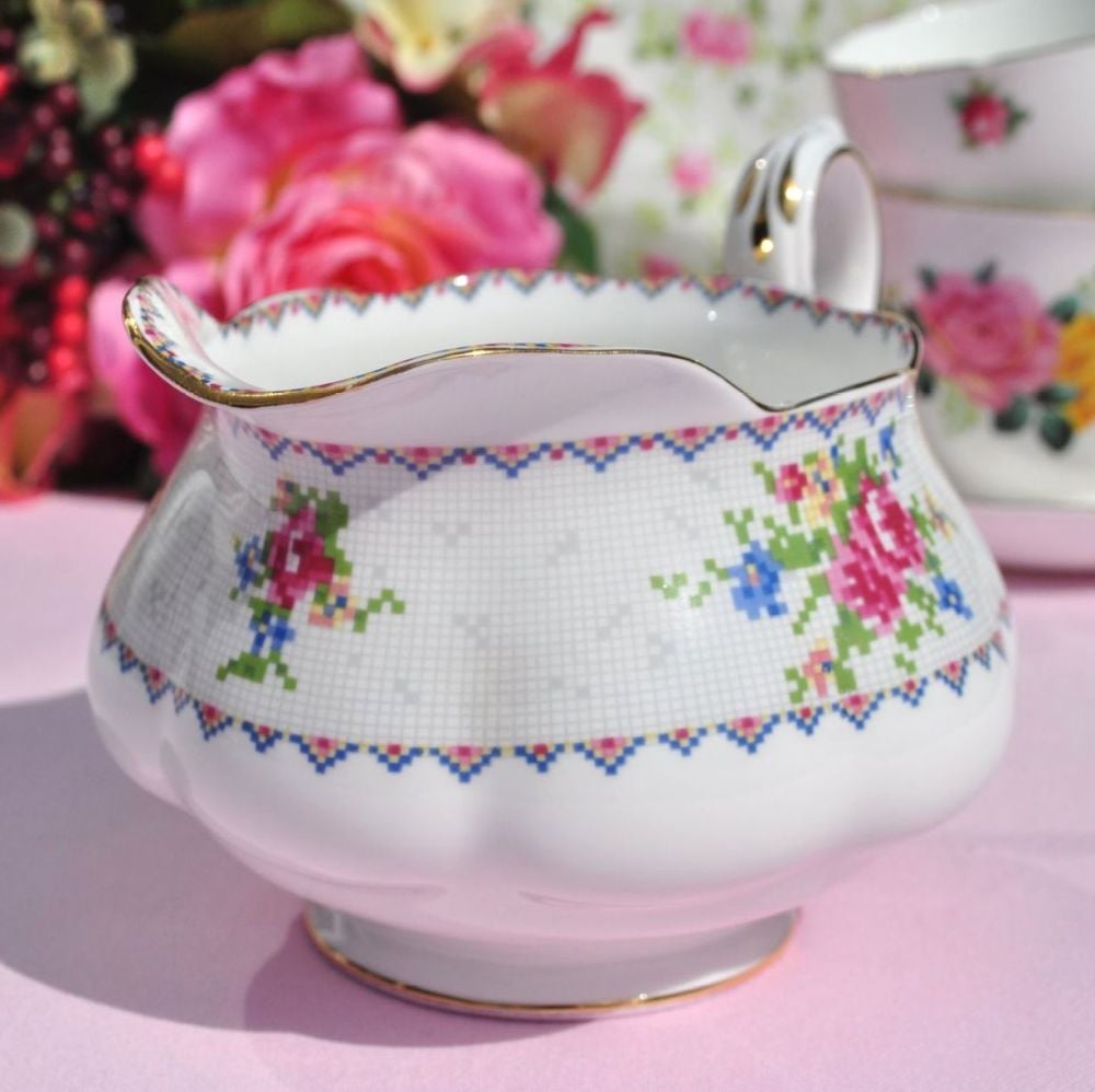Royal Albert Petit Point China Reg. No.778676 Sauce Boat c.1930s