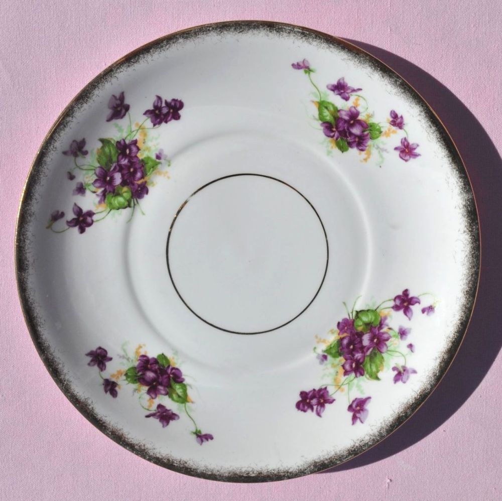 Phoenix Violets Pattern Cake Plate c.1940s
