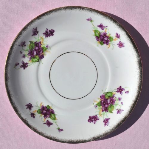 Phoenix Violets Pattern Cake Plate c.1940s