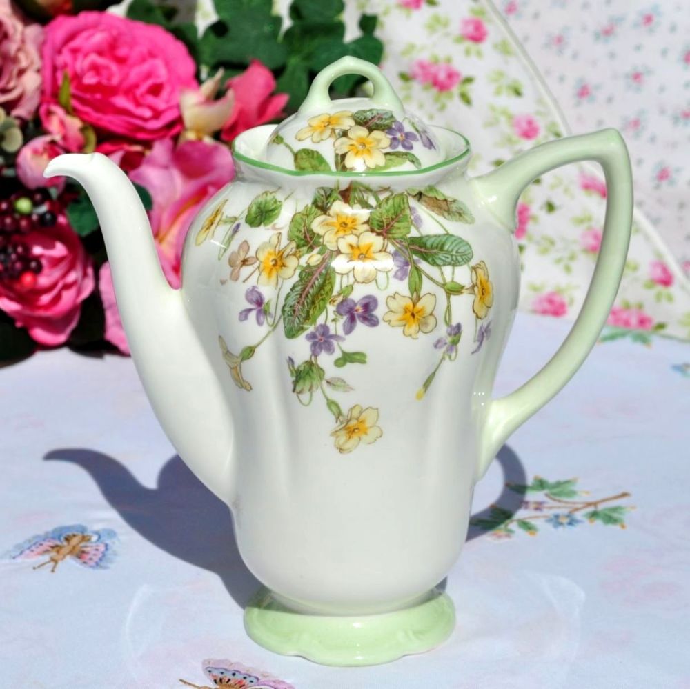 Royal Doulton April Primroses & Violets Vintage Bone China Teapot c.1939