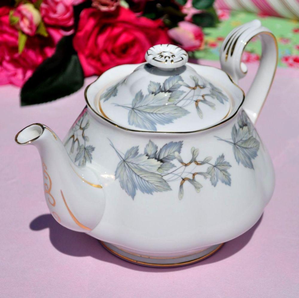 Royal Albert Silver Maple Vintage China 2 Pint Teapot c.1960s