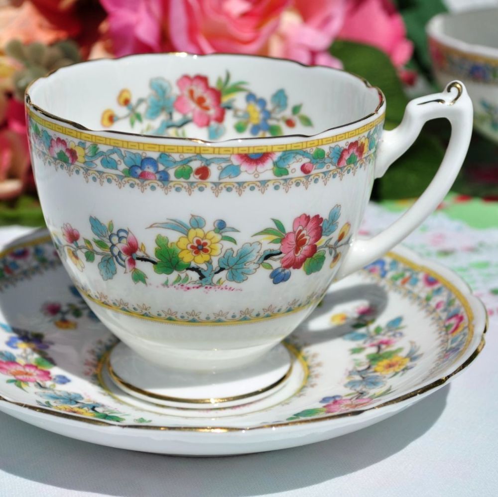 Coalport - Foley Ming Rose Vintage Breakfast Teacup & Saucer c.1948-63