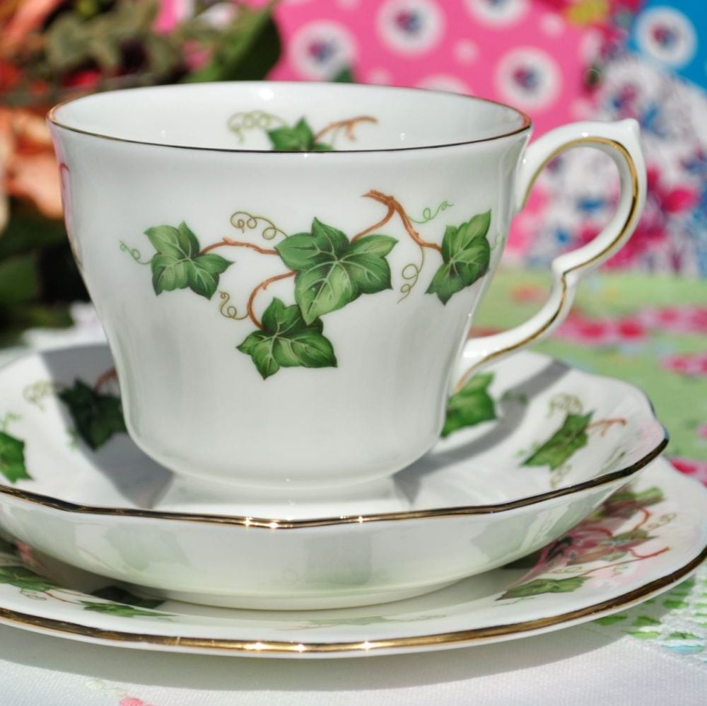 Colclough Ivy Leaf Teacup Trio