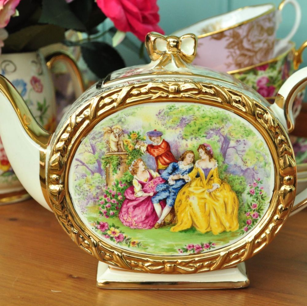 Sadler Crinoline Scene Vintage Teapot c.1940s