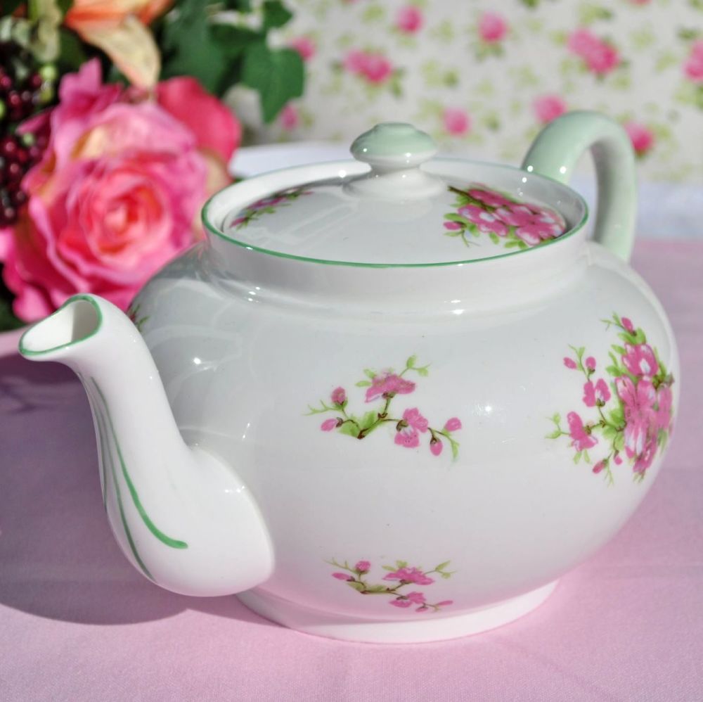 Shelley Cherry Blossom Pattern Fine China One Litre Teapot 1930s