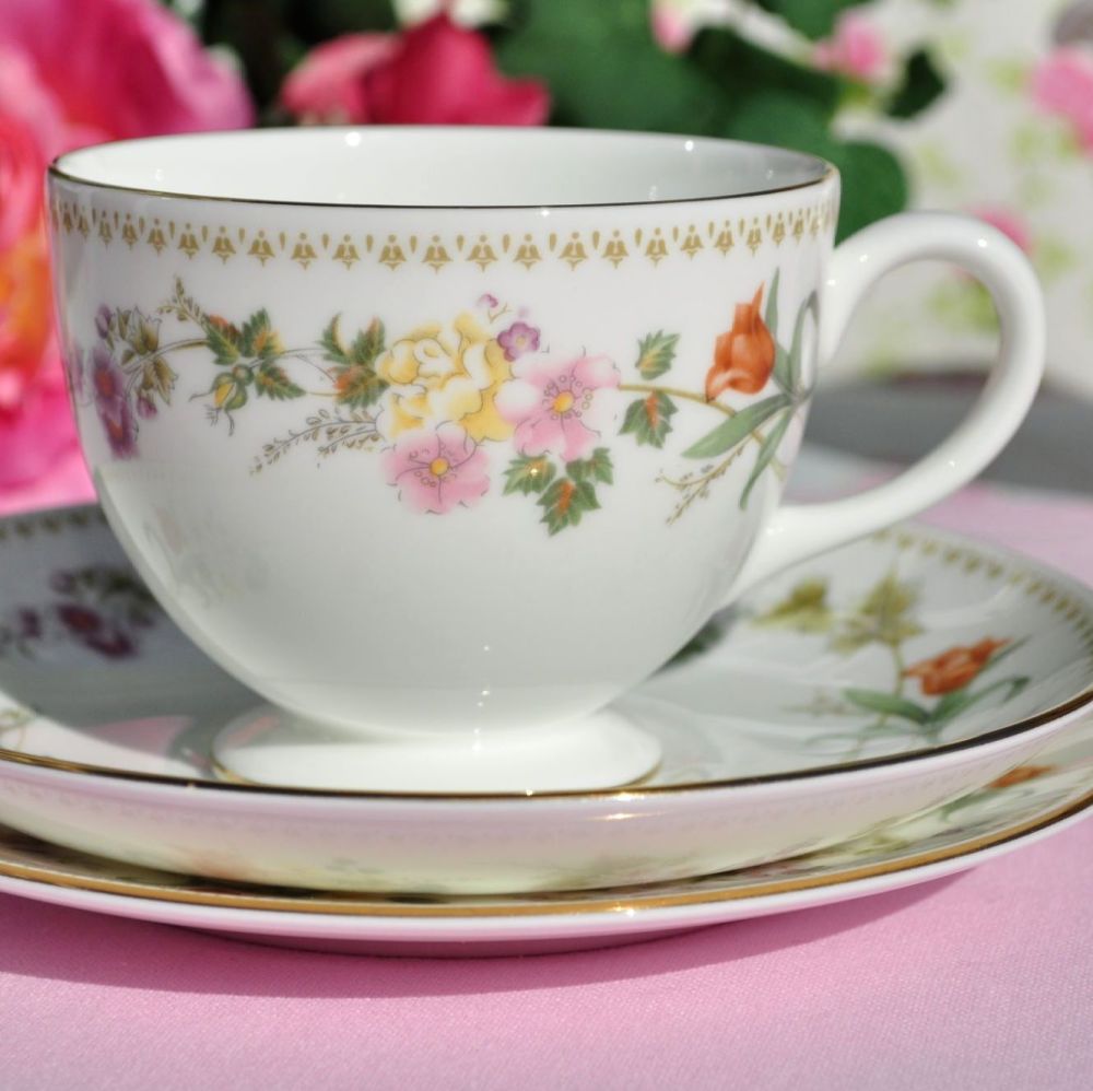 Wedgwood Mirabelle R4537 Bone China Tea Cup, Saucer and Tea Plate