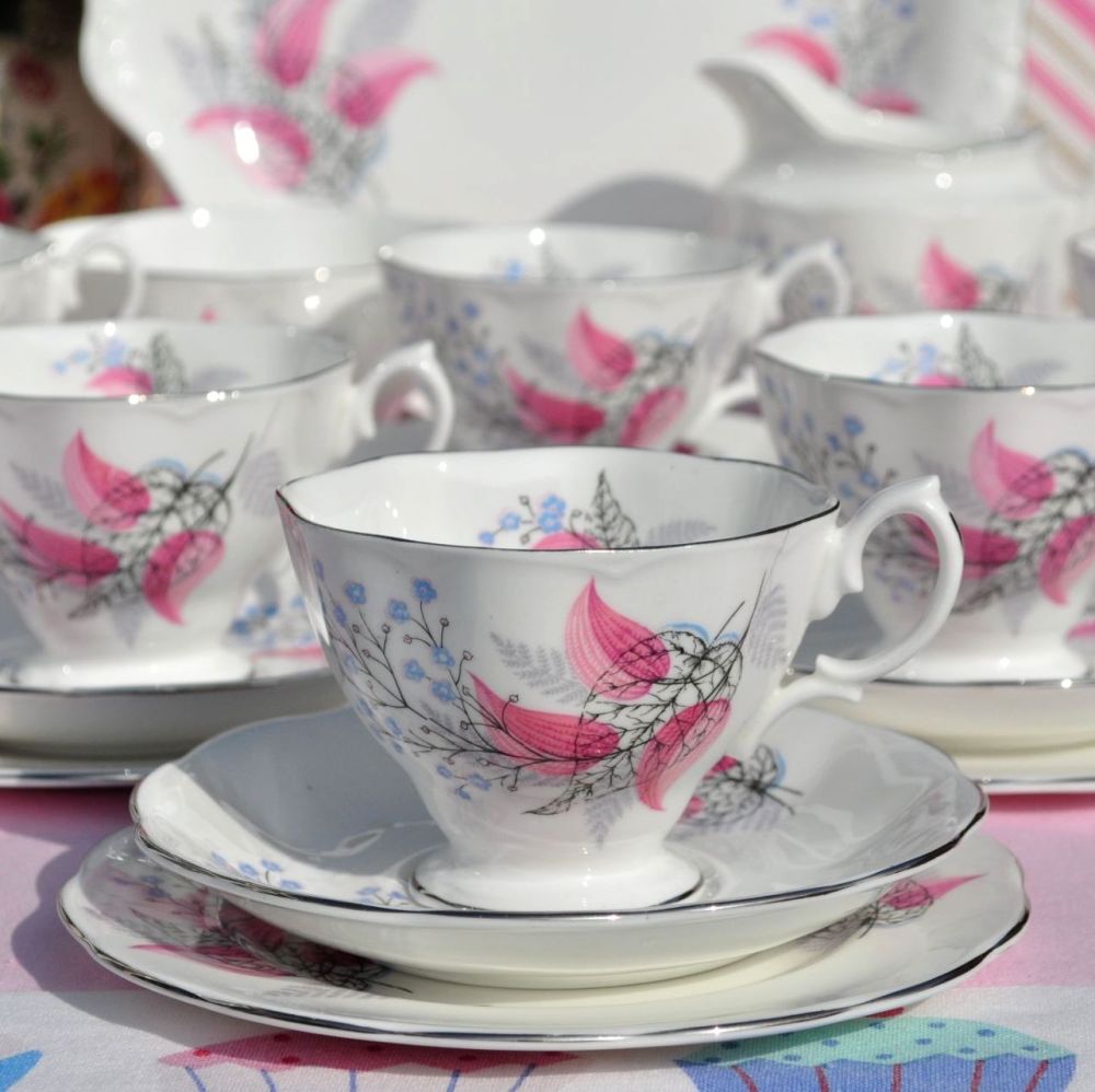 Royal Albert Fancy Free Vintage Bone China Tea Set c.1950s