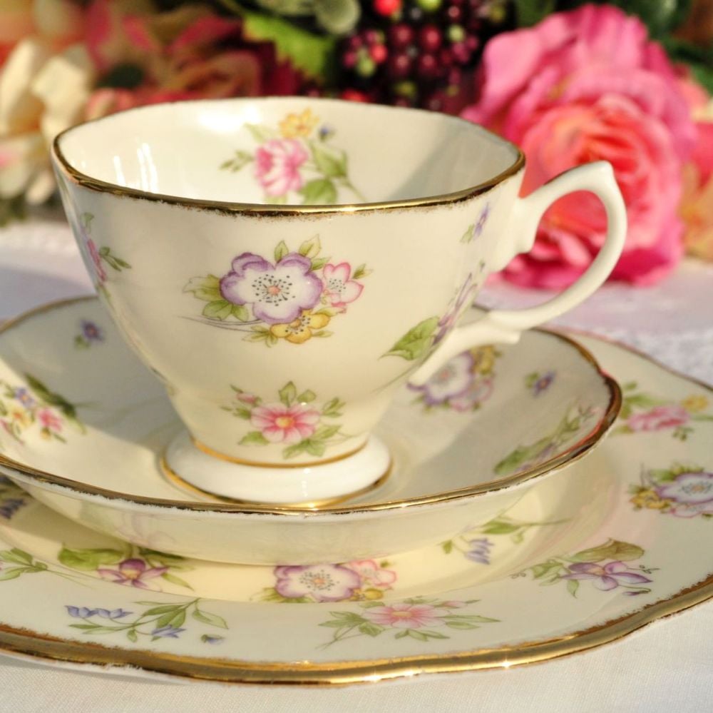 Royal Albert Spring Meadow Bone China Teacup Trio