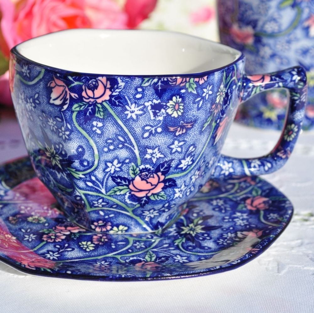 Ringtons Blue Chintz China Teacup & Saucer
