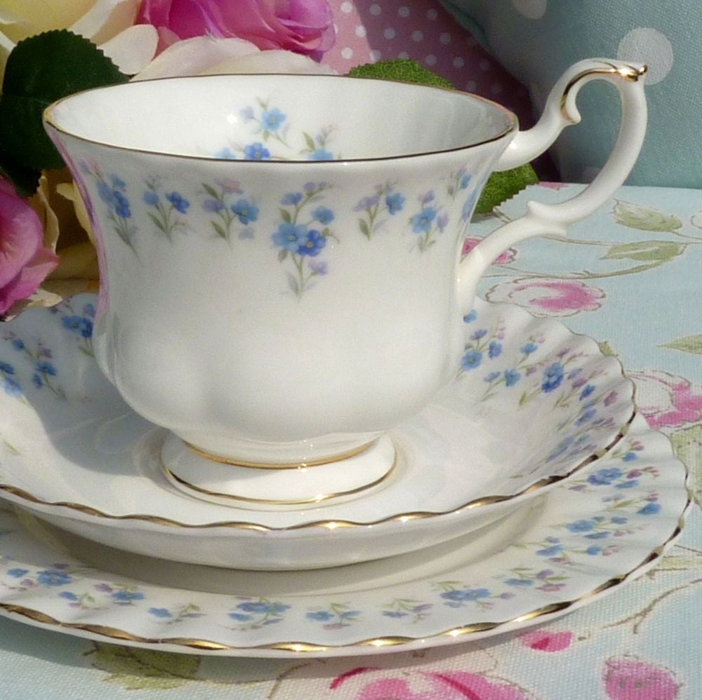 Royal Albert Memory Lane Vintage Bone China Teacup Trio