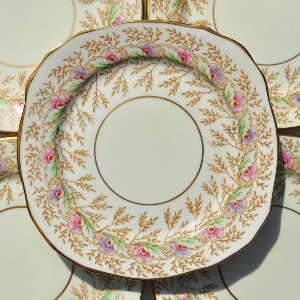Royal Stafford Hand Painted Tea Plates Set