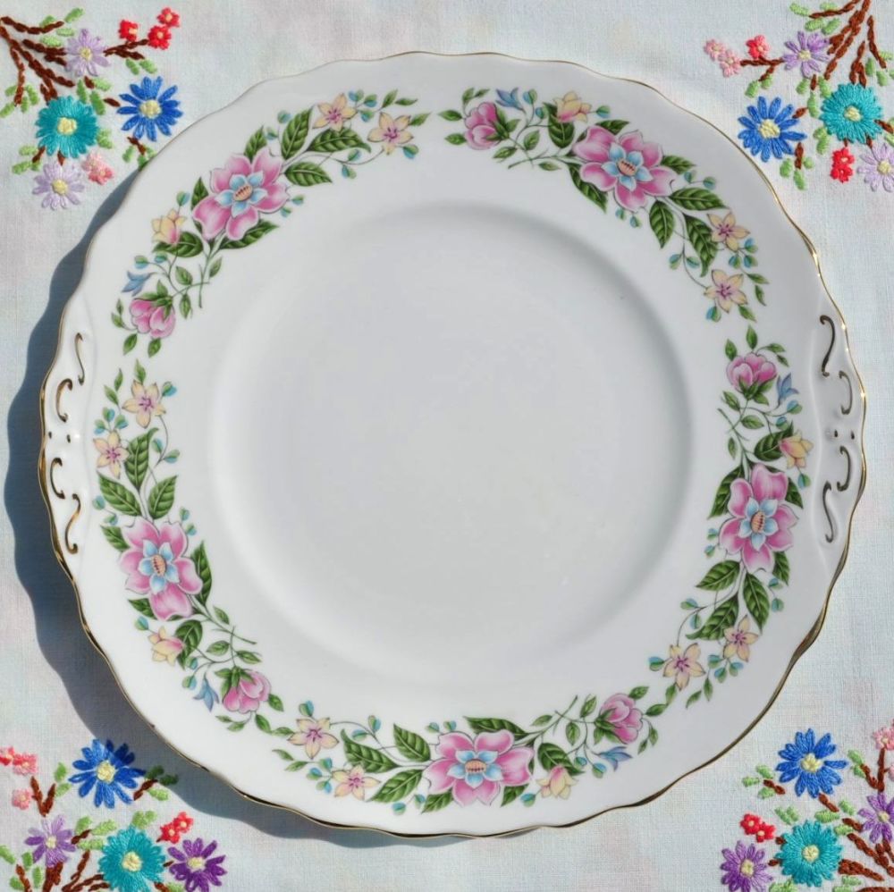 Colclough Floral China Cake Plate c.1950s