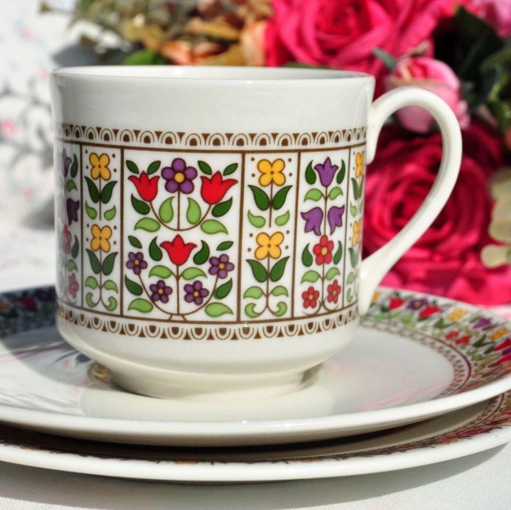 Royal Doulton Fireglow Teacup Trio