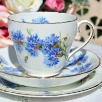 Adderley Cornflower Teacup Trio c.1962